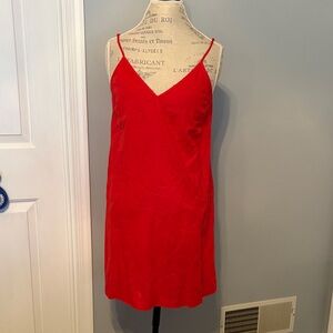 Express Red Linen Mini Dress with Thin Straps